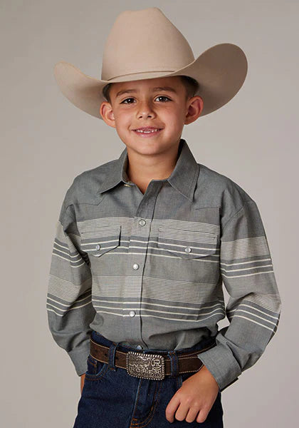 Roper Boys Grey / White Stripe