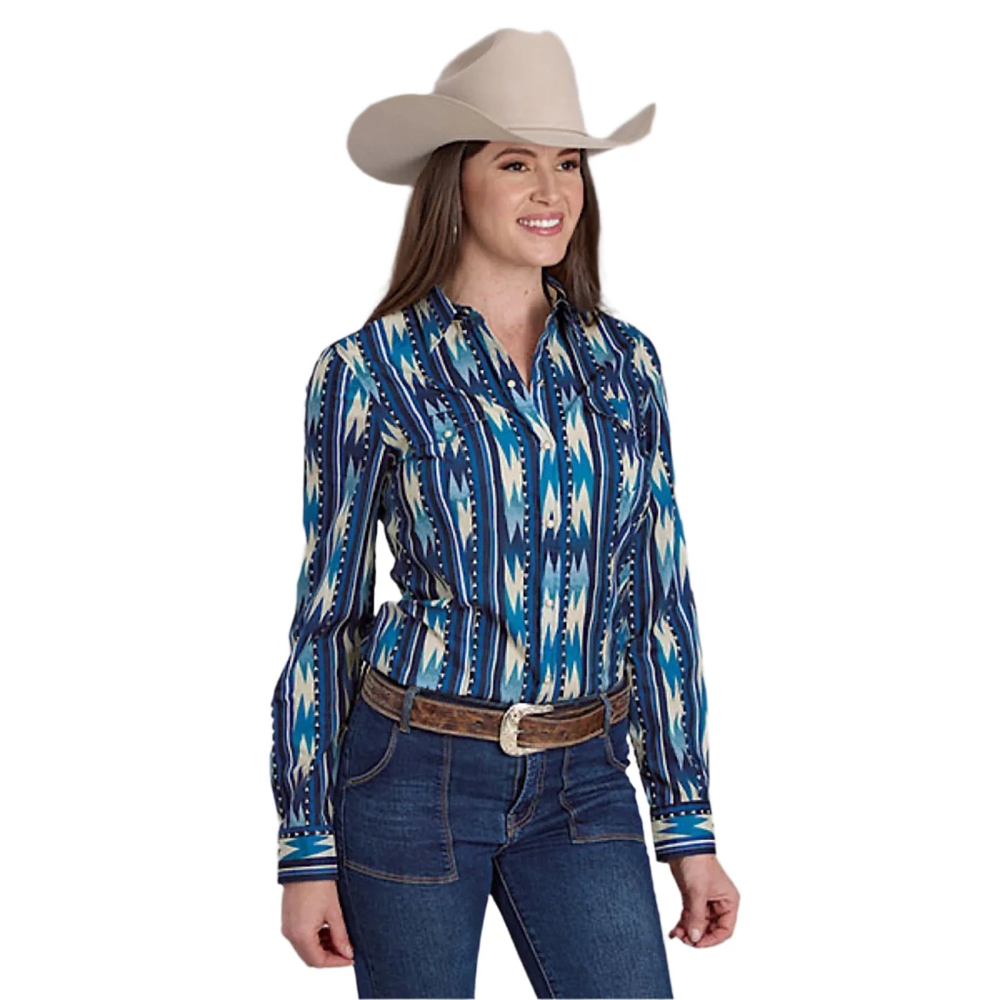 Womens Roper Snap Printed Vertical Design