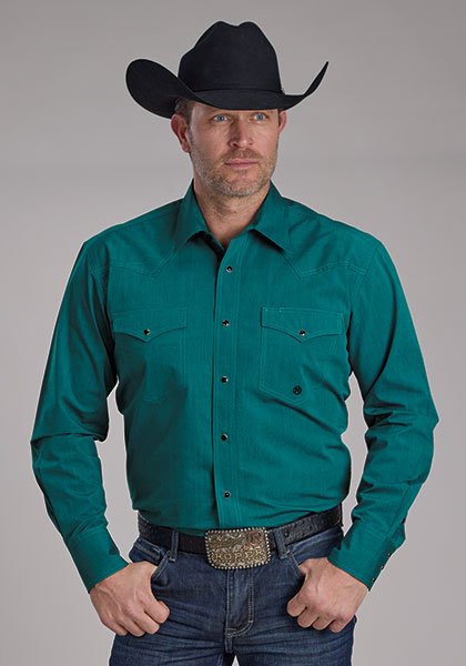 Roper Modern Fit Teal Poplin
