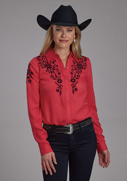 Roper Ladies Red/Black Embellishment