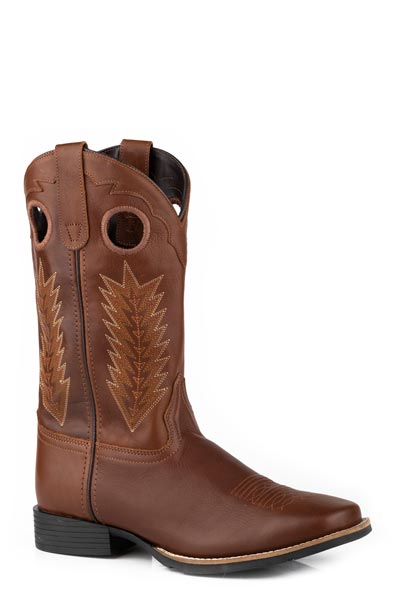 Mens Sq Toe All Over Tan Leather Upper