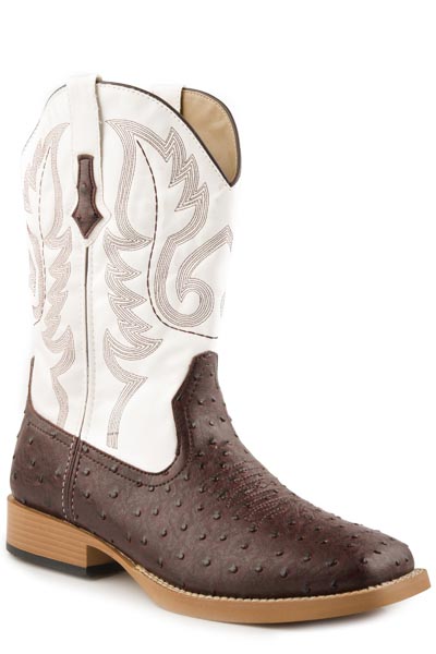 Roper Mens Wide Sq Toe Ostrich Boot