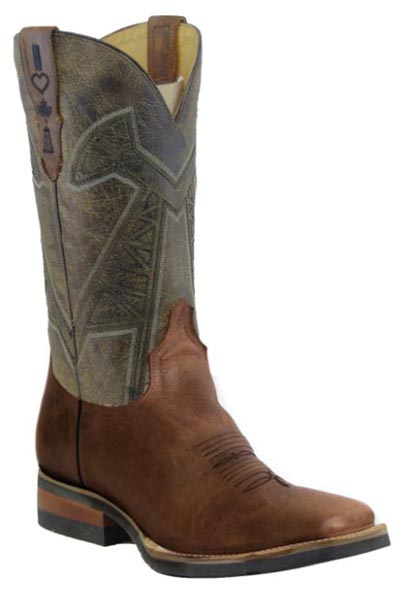 Roper Mens Boots Oiled Brown Leather