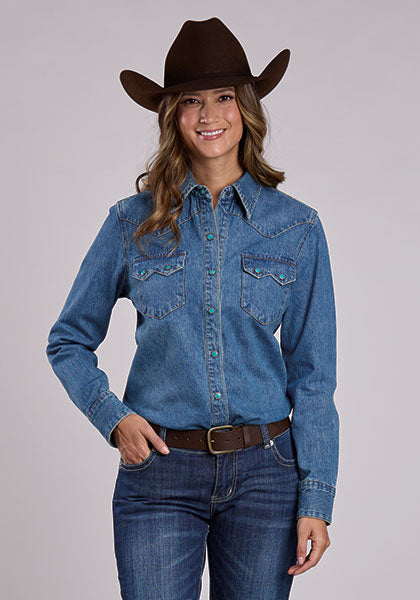 Stetson Ladies Denim Turq. Snap