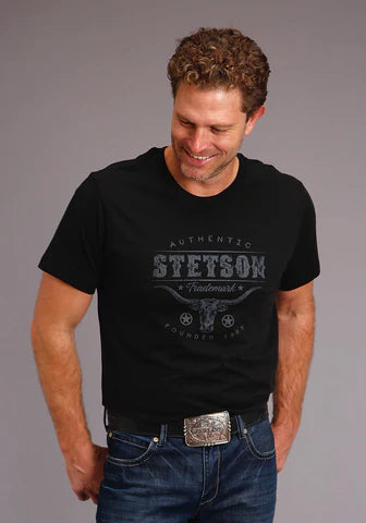 Stetson Mens Black Tee