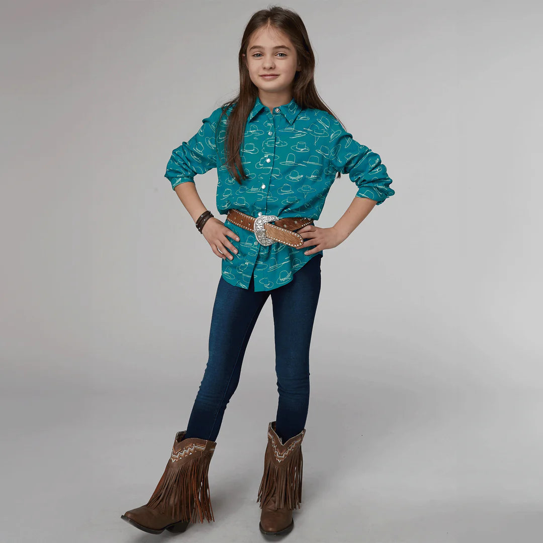 Roper Girls Turq. Button up