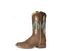 Womens Roper Burnish Brown Leather Vamp&Shaft