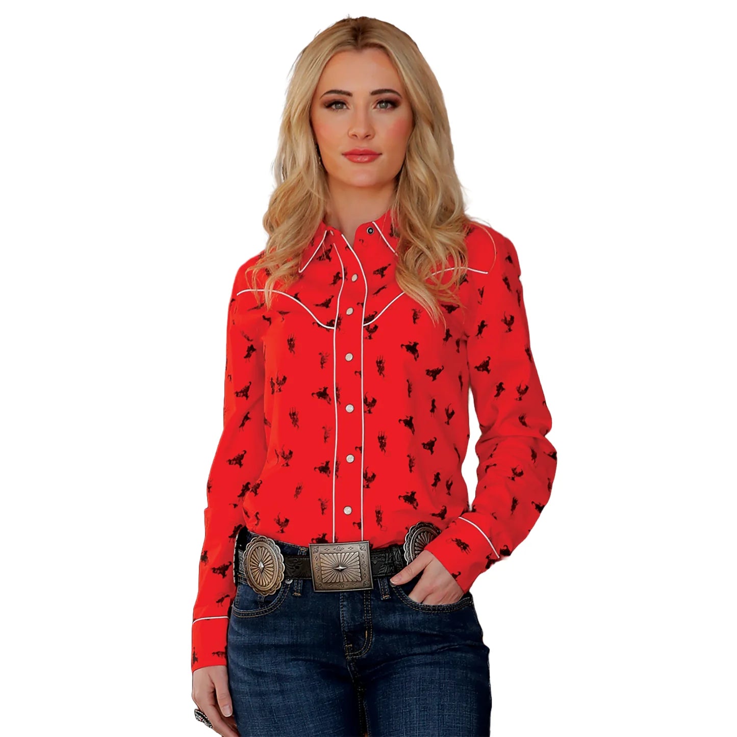 Cruel Womans Red/Black Snap Shirt