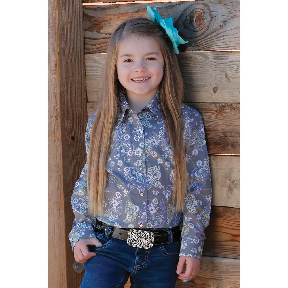 Cruel Girls Lilac Flower L/S Shirt
