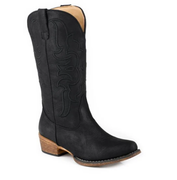 Women's Faux Vintage Snip Toe BLK