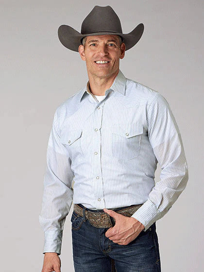 Mens Bu/Charcoal/White Stripe Roper
