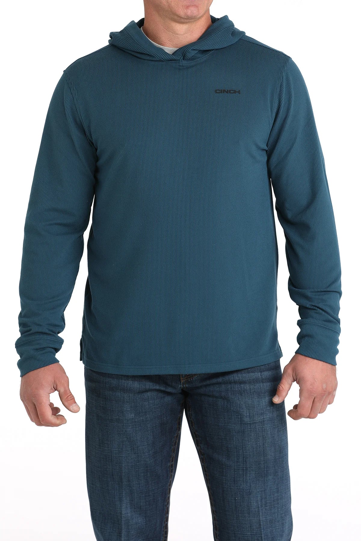 CINCH MENS LIGHTWEIGHT BLUE HOODIE