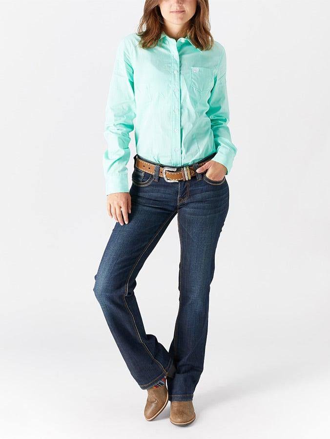 Cinch Woman's Mint Button Up