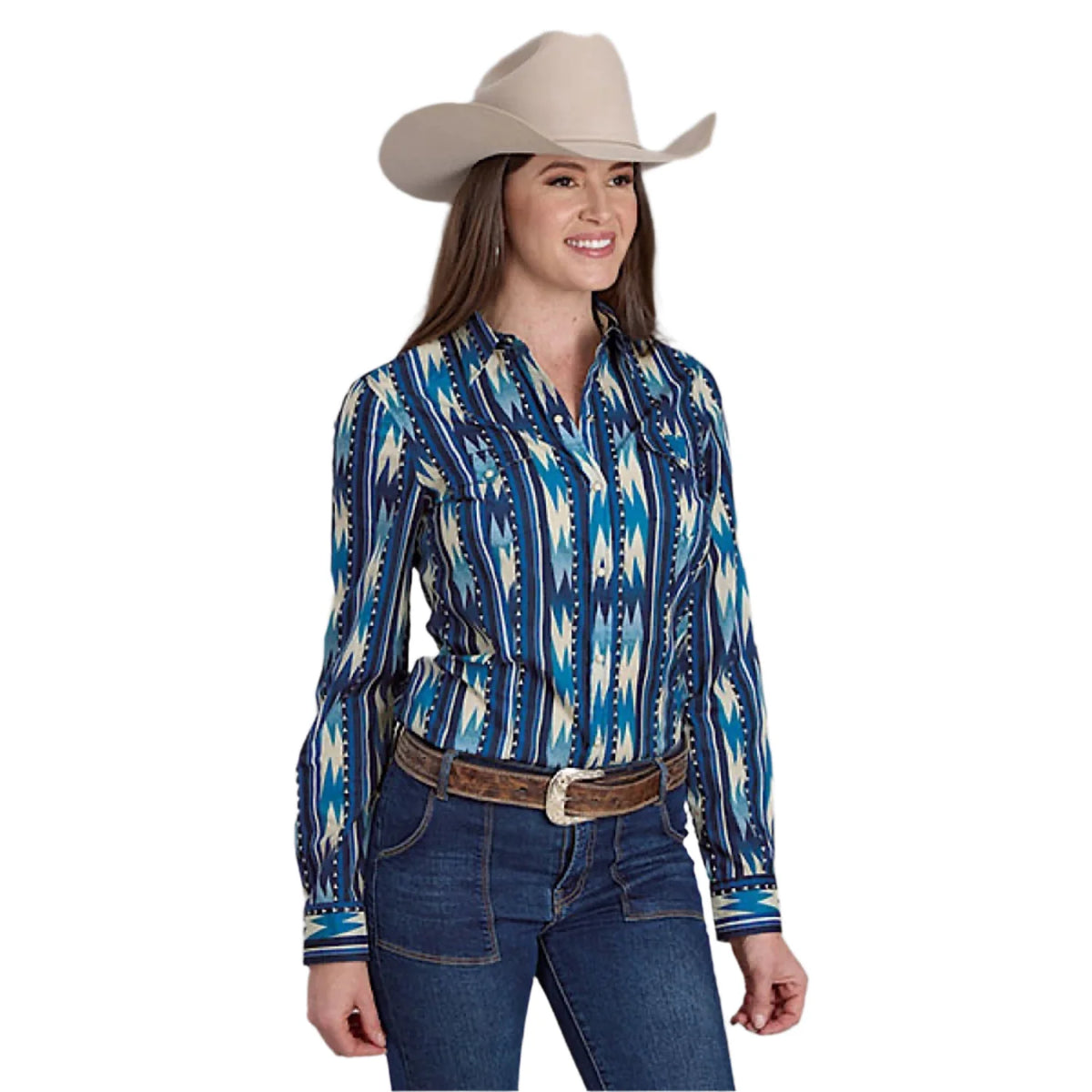 Womens Roper Snap Printed Vertical Design