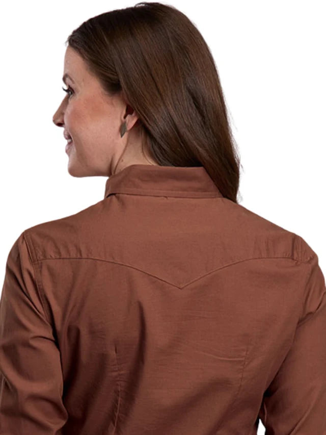 Women's Sienna Roper Snap Brown L/S