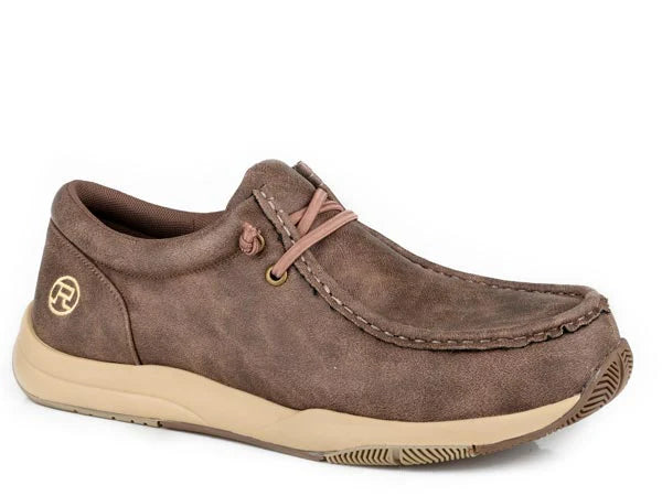 MENS BROWN FAUX LEATHER UPPER