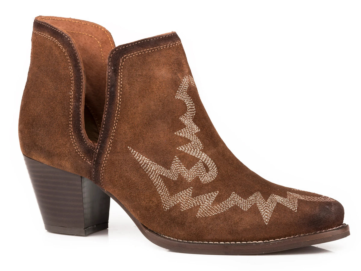 WOMENS BROWN SUEDE LEATHER ANKLE BOOT