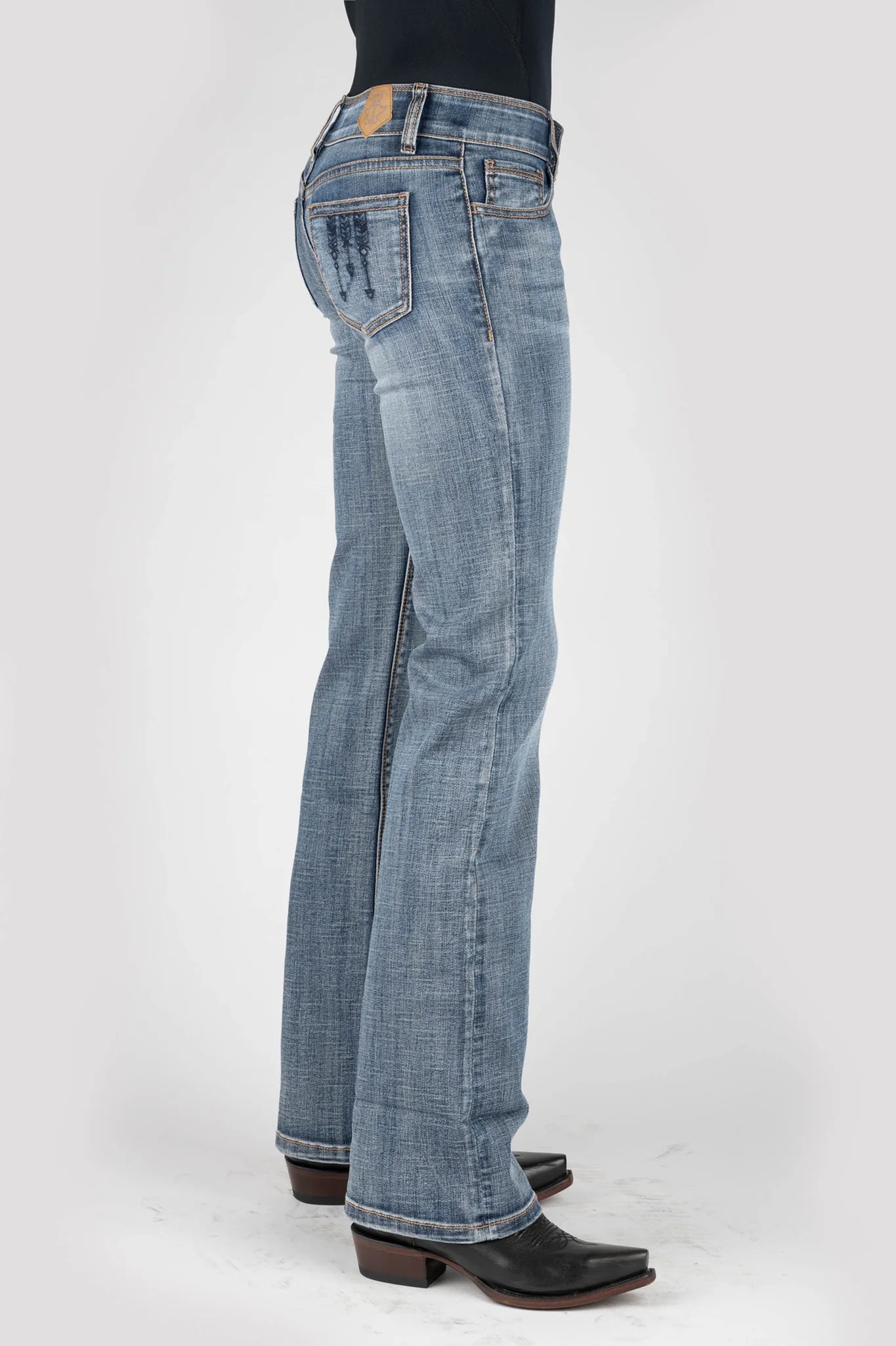 Tin Haul Ladies Blue Pocket Embr.