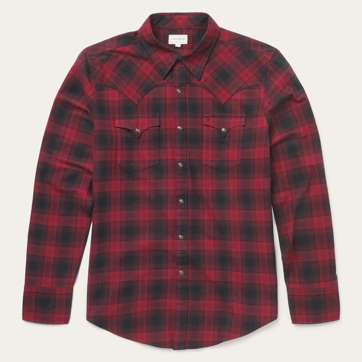 MENS L/S STETSON BRUSHED TWILL PLAID SHIRT