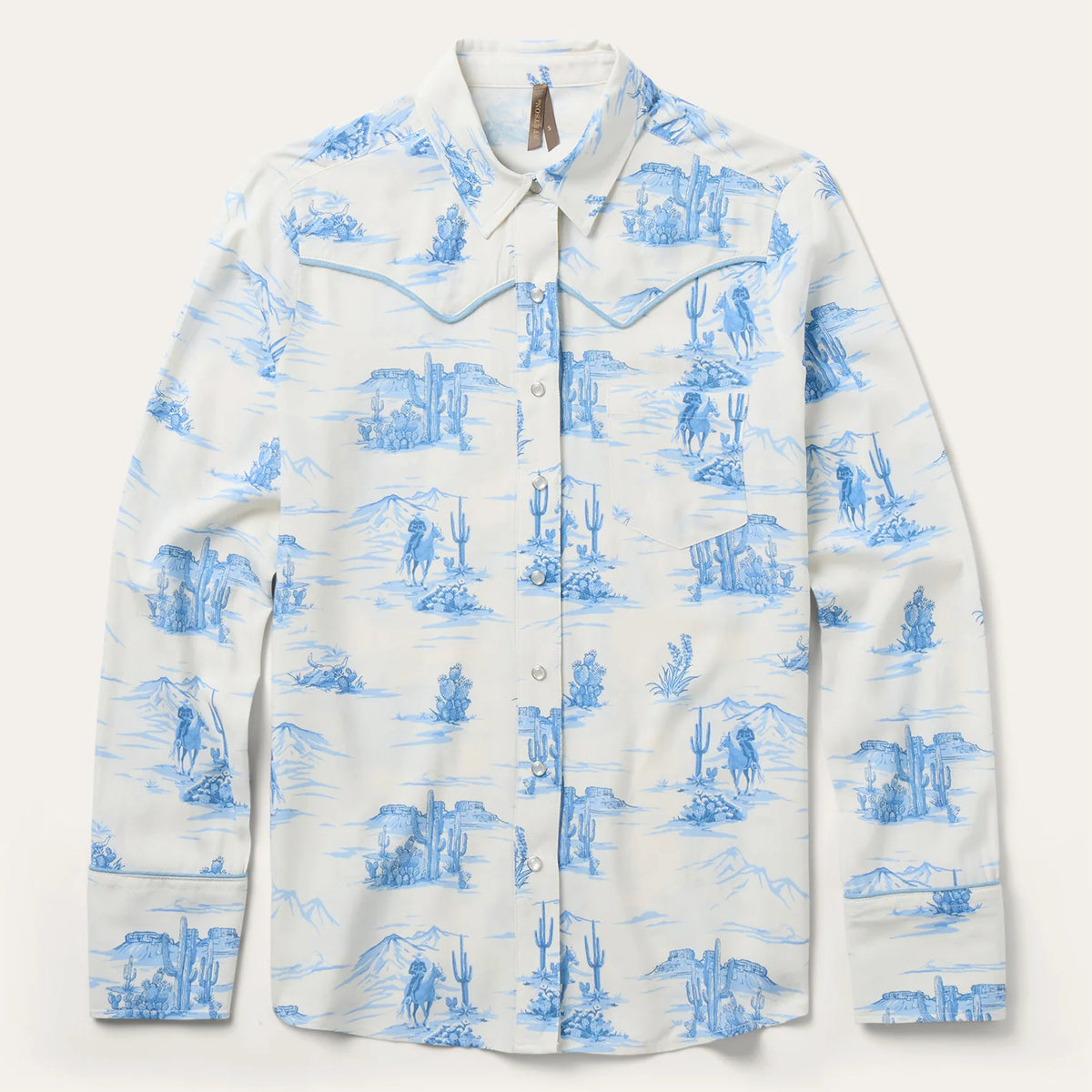 Womens Stetson L/S Indigo/White Trail