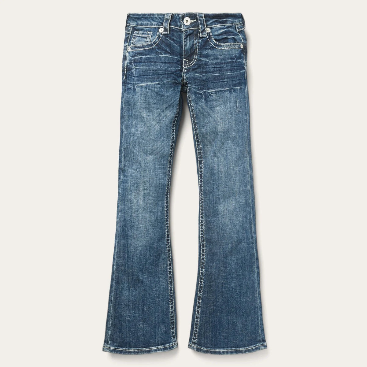 Womens Stetson Jean Heavy White "S" Deco Back Pkt