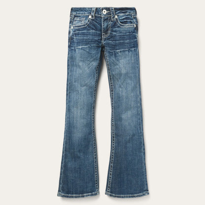 Womens Stetson Jean Heavy White "S" Deco Back Pkt