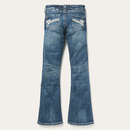 Womens Stetson Jean Heavy White "S" Deco Back Pkt