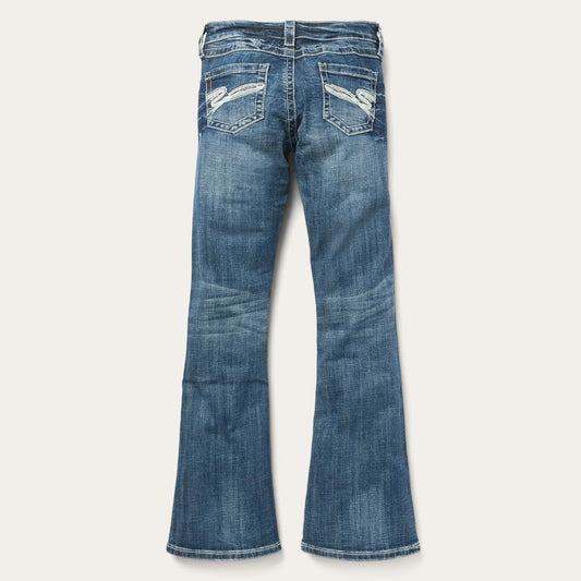Womens Stetson Jean Heavy White "S" Deco Back Pkt