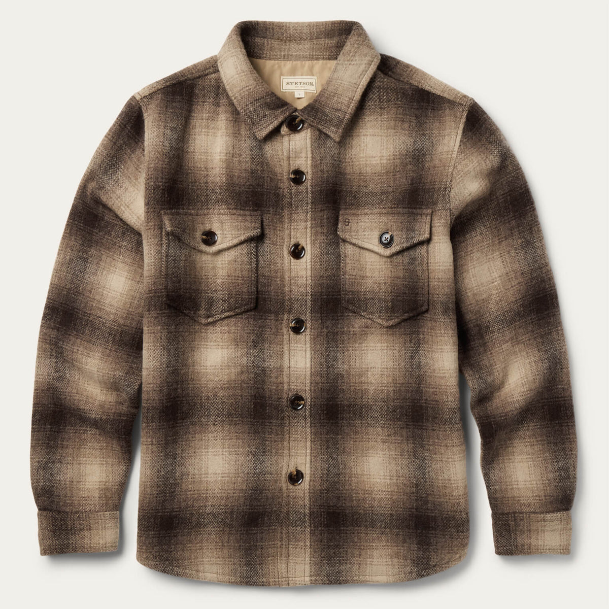 MENS WOOL PLAID SHIRT JACKET