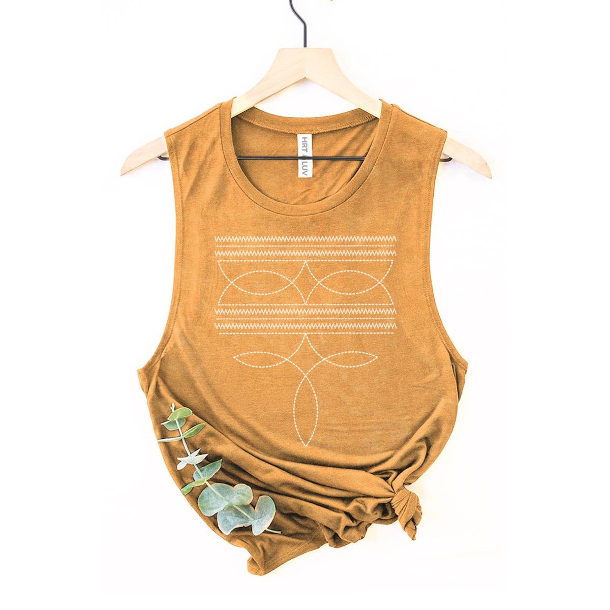 COWBOY BOOTS TOE STITCHED MINERAL GRAPHIC TANK TOP