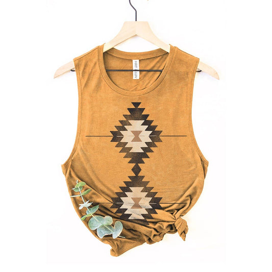 VINTAGE AZTEC MINERAL GRAPHIC TANK TOP