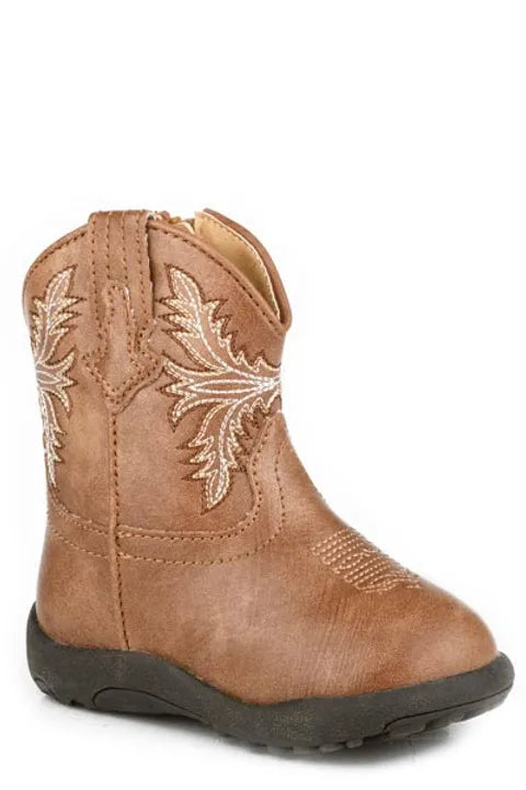 Roper Infant & Toddler Tan Faux Leather Boots