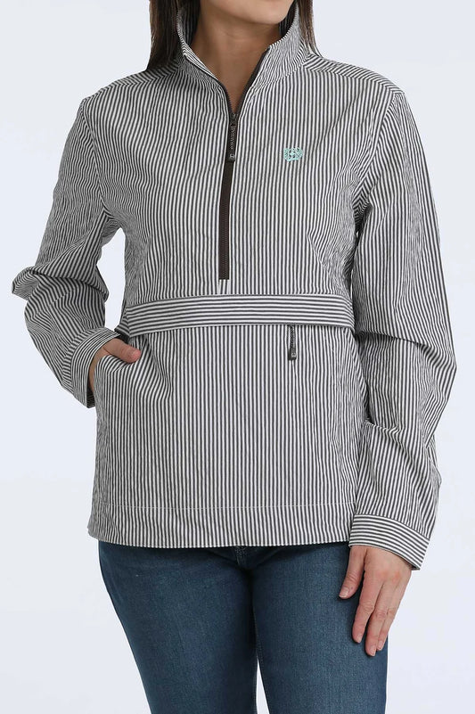 Cinch Ladies Brown Stripe Windbreaker