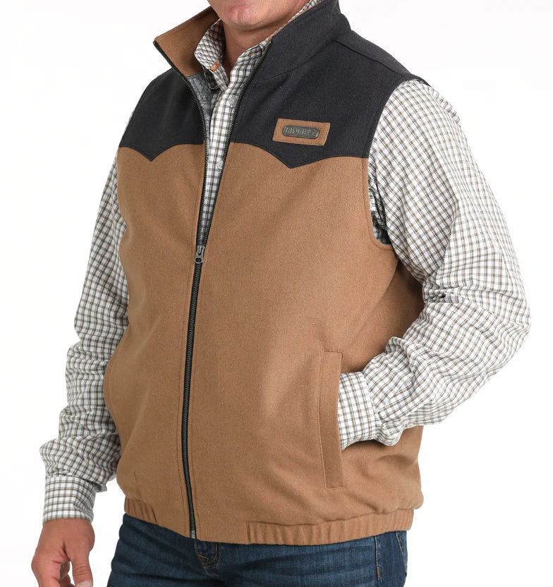 Mens C/C Wooly Vest Brown