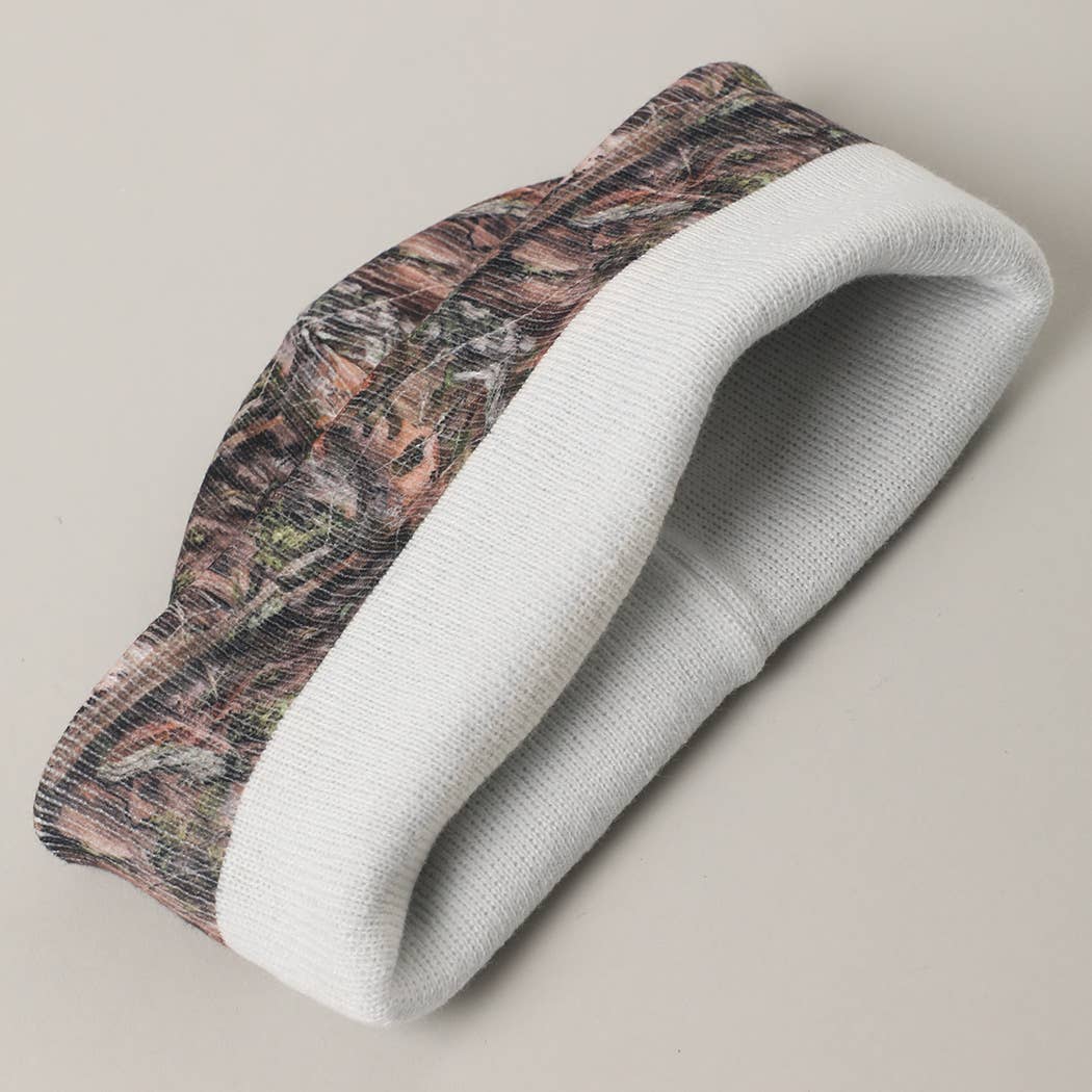 COWBOY HAT Embroidered Patch Camo Beanie