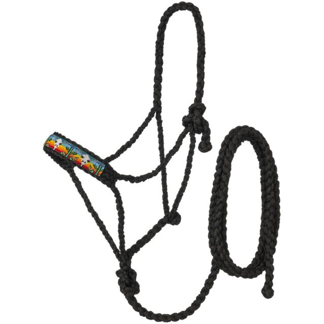 TOUGH1 BEADED BRAIDED POLY HALTER WITH LEAD