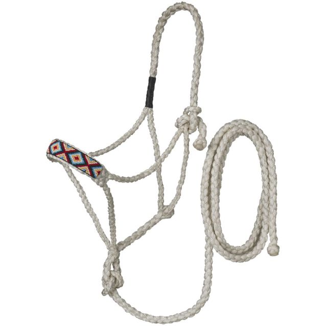 TOUGH1 BEADED BRAIDED POLY HALTER WITH LEAD