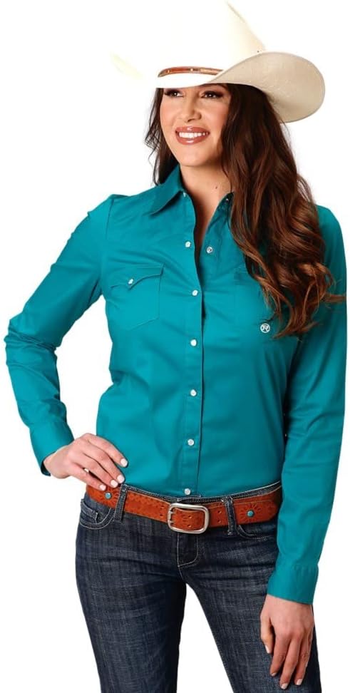 Roper Ladies Turq. Button Up