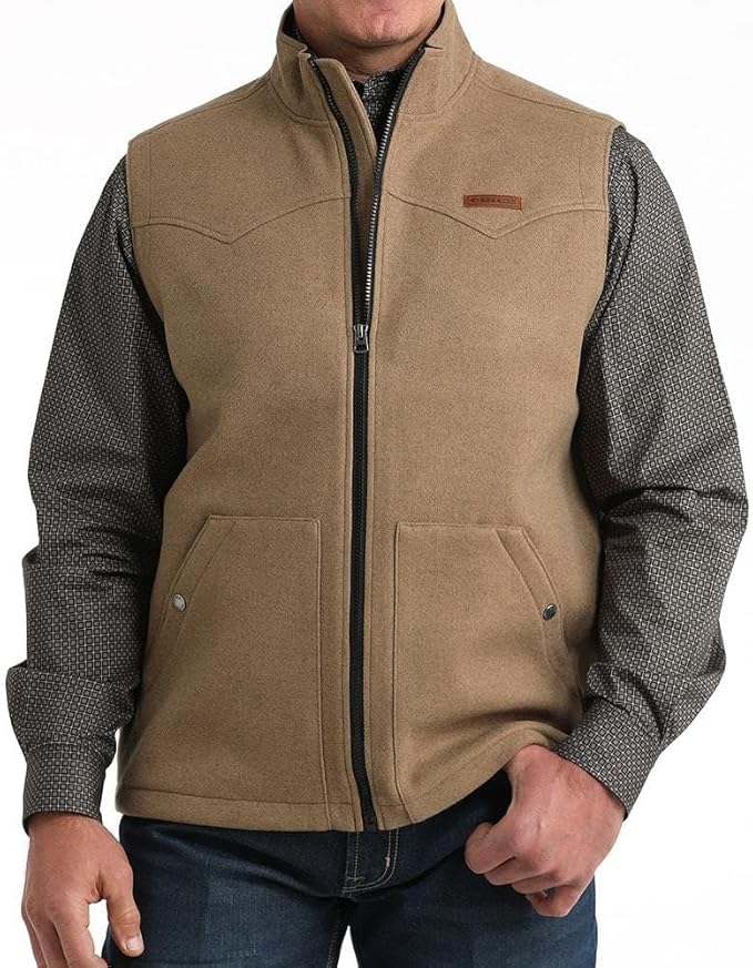 Cinch Men's Khaki Brushed Knit Vest