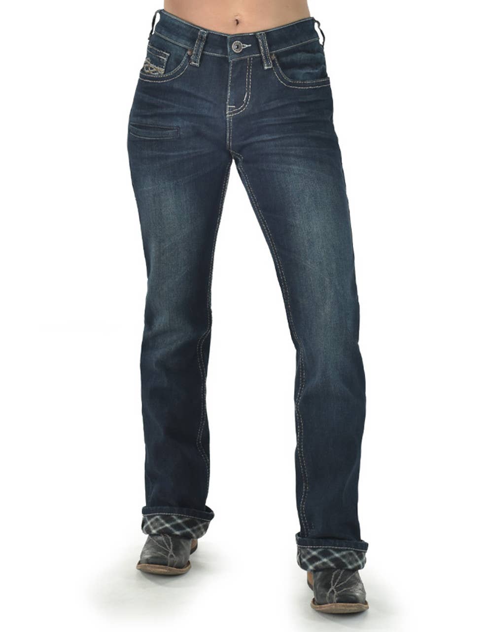 Cowgirl Tough Dark Flannel jeans
