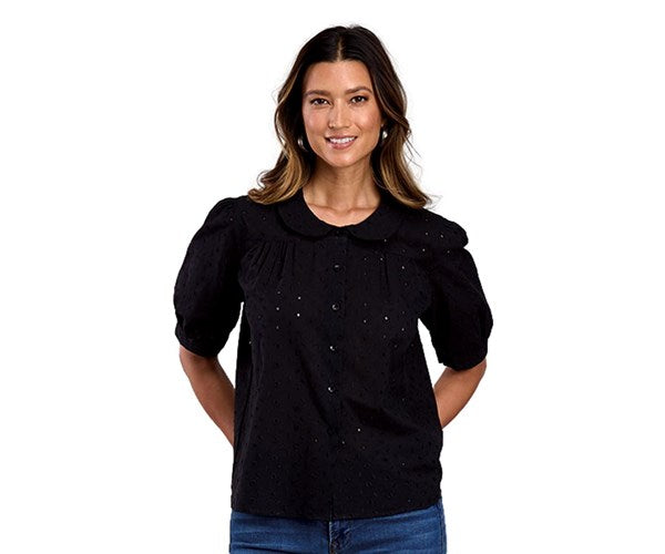 STETSON WOMENS BLACK EYELET