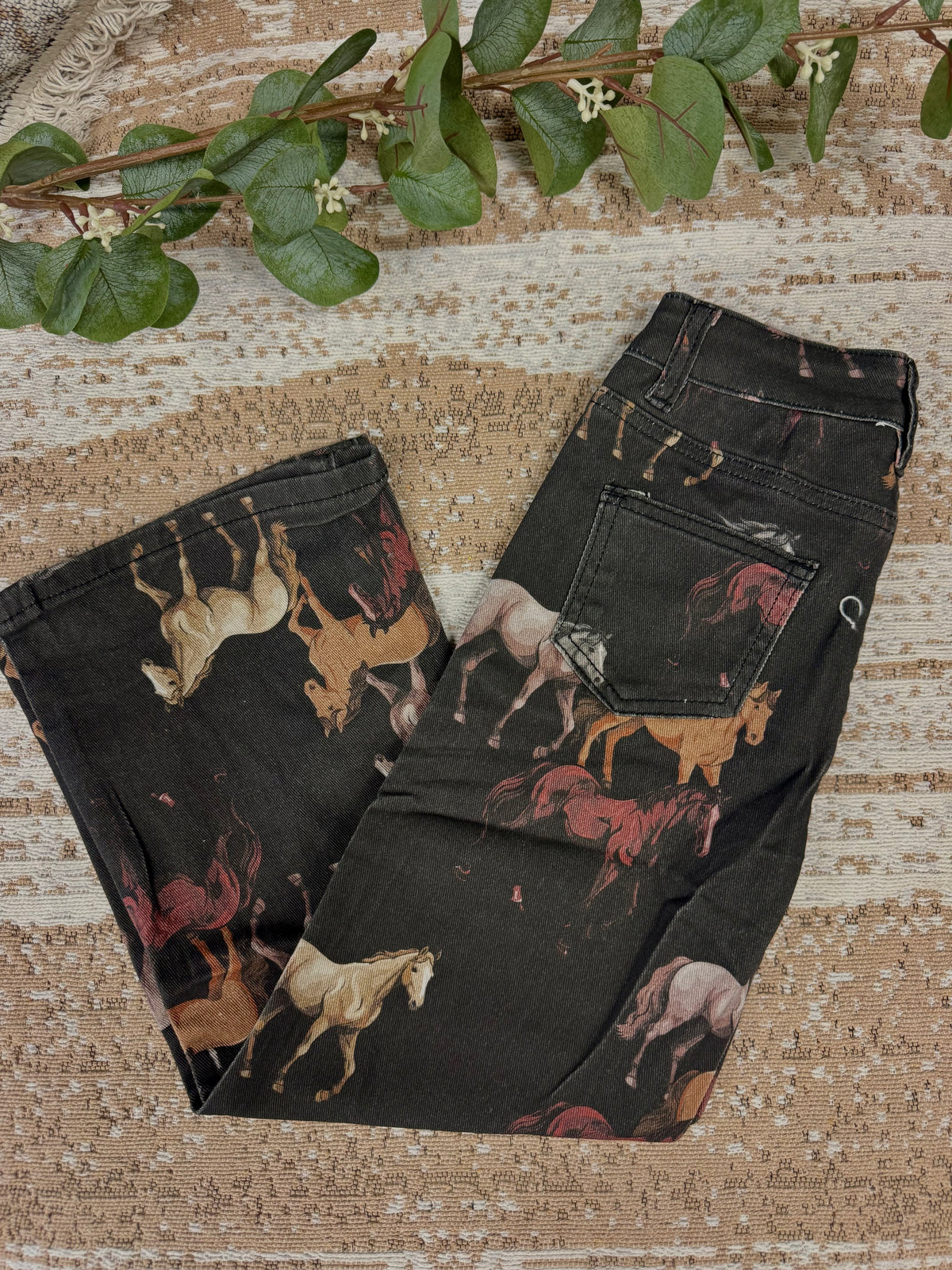 Girls Horse Print Jeans