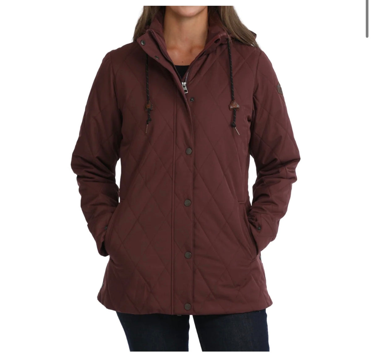 Cinch Ladies Purple Quilted Hooded Barncoat