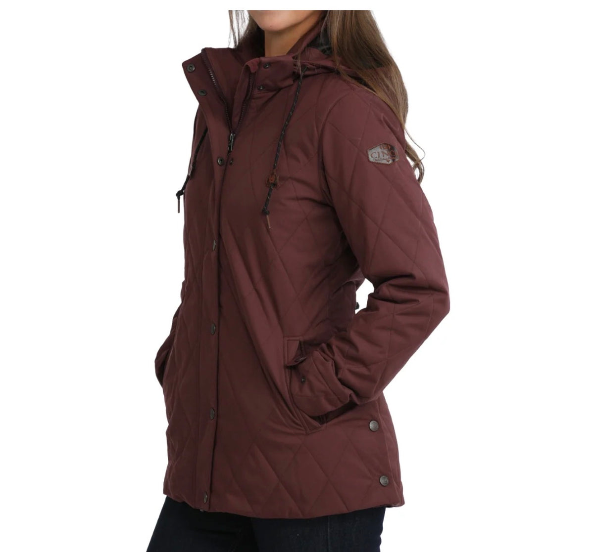 Cinch Ladies Purple Quilted Hooded Barncoat