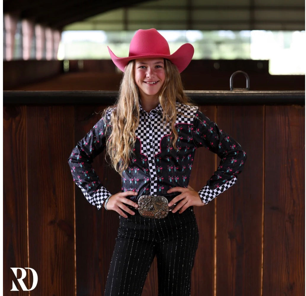 RD YOUTH Saddle up Performance Rodeo Shirt