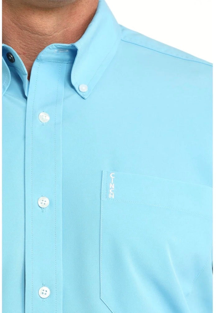 Cinch Men’s Button Down Western Shirt Blue Long Sleeve