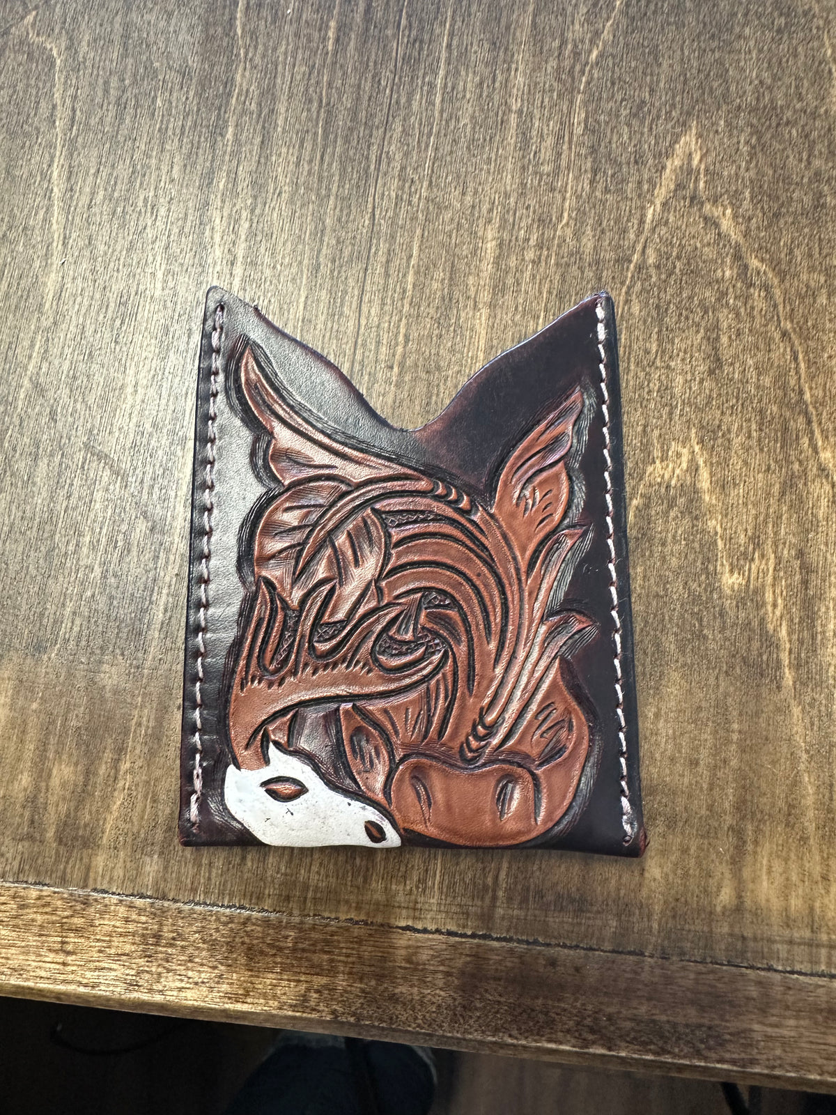 Tooled Leather Card Holder
