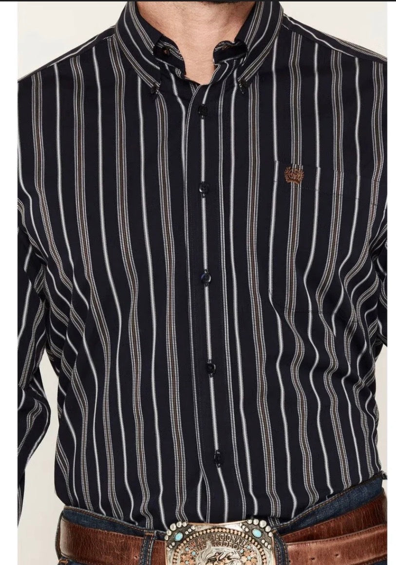 CINCH Men's Navy Stripe Button Down