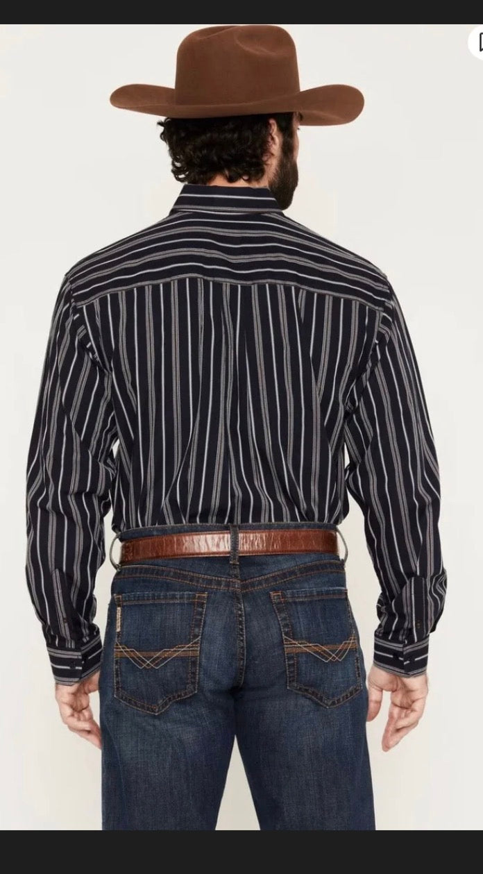 CINCH Men's Navy Stripe Button Down