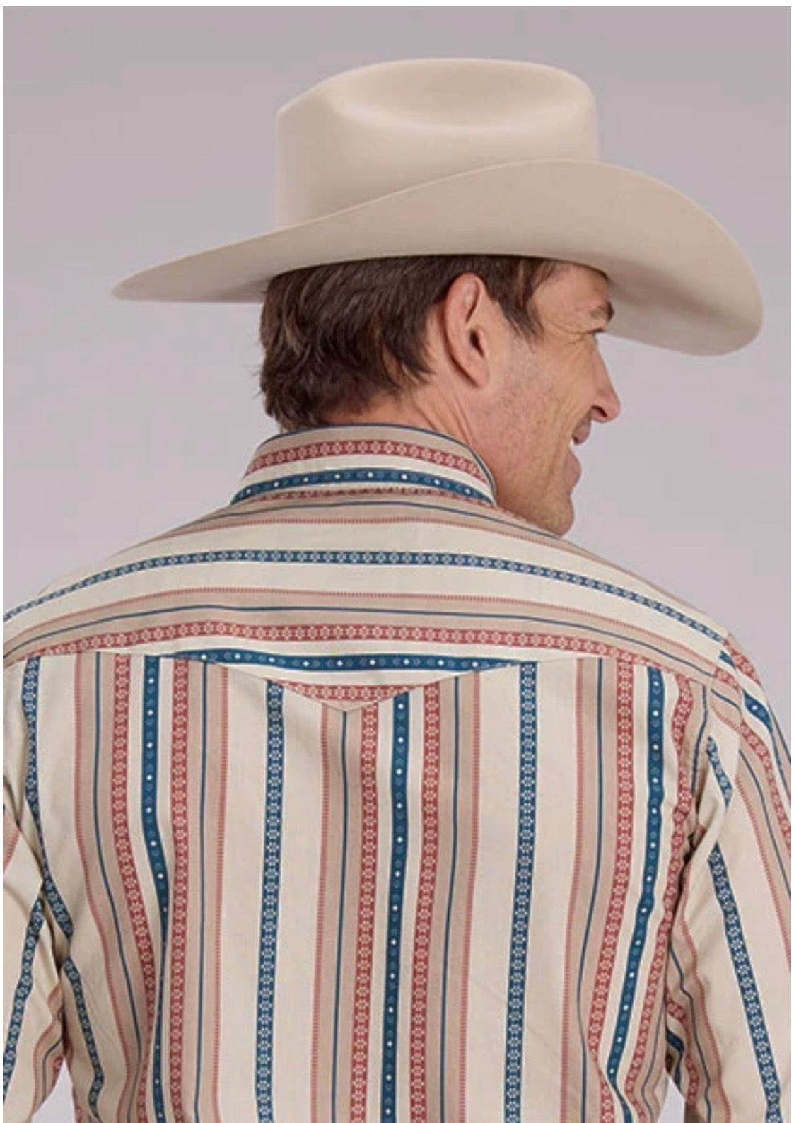 Mens Long Sleeve Snap Southwest Vertical Stripe Western Shirt